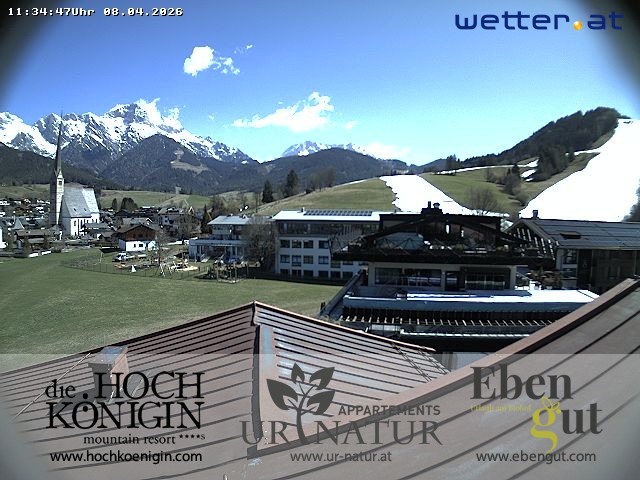 Archiv Foto Webcam Maria Alm: Ausblick Hotel Hochkönigin