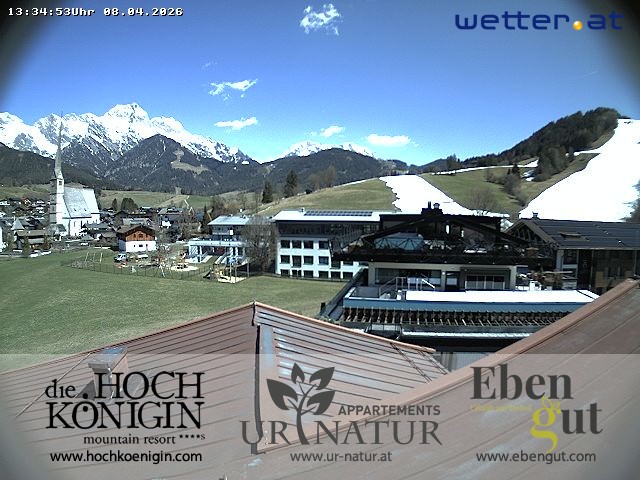 Archived image Webcam Maria Alm - View Hotel Hochkönigin