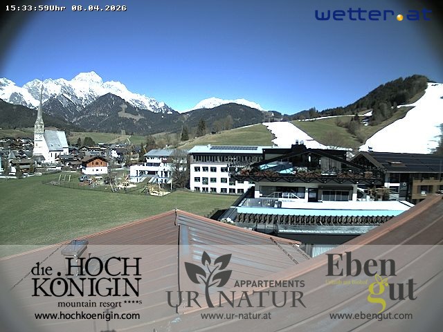 Archived image Webcam Maria Alm - View Hotel Hochkönigin