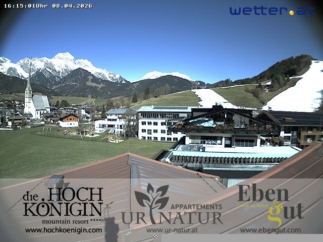 Archived image Webcam Maria Alm - View Hotel Hochkönigin