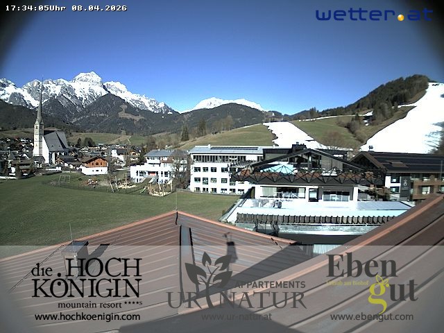 Archived image Webcam Maria Alm - View Hotel Hochkönigin