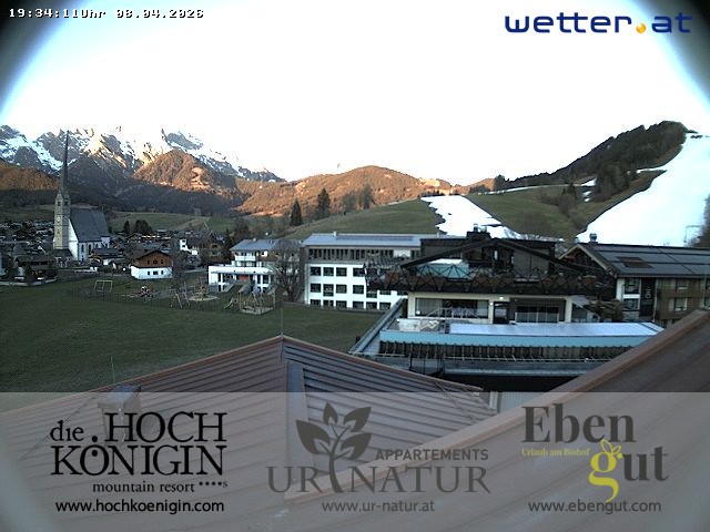Archived image Webcam Maria Alm - View Hotel Hochkönigin