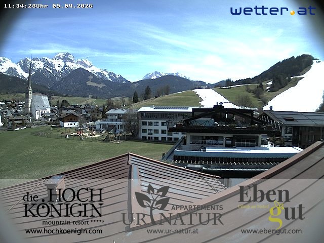 Archiv Foto Webcam Maria Alm: Ausblick Hotel Hochkönigin