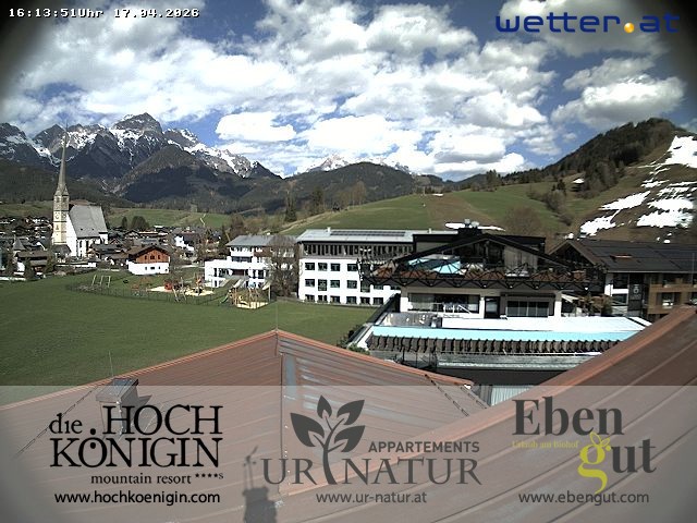 Archiv Foto Webcam Maria Alm: Ausblick Hotel Hochkönigin