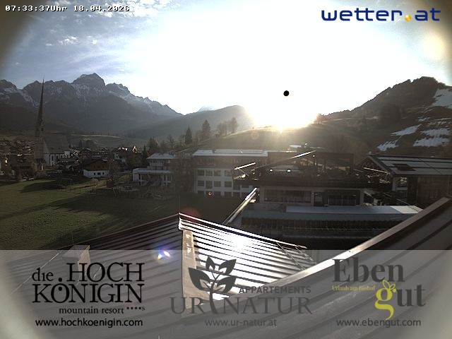 Archiv Foto Webcam Maria Alm: Ausblick Hotel Hochkönigin