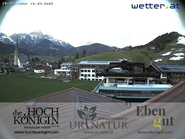 Archived image Webcam Maria Alm - View Hotel Hochkönigin