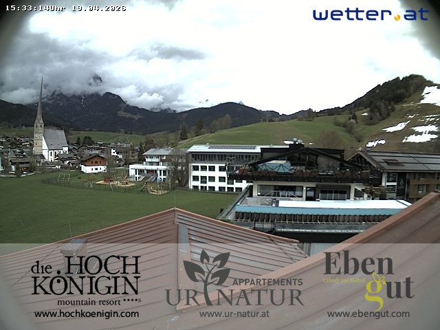 Archived image Webcam Maria Alm - View Hotel Hochkönigin