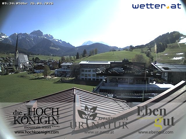 Archiv Foto Webcam Maria Alm: Ausblick Hotel Hochkönigin