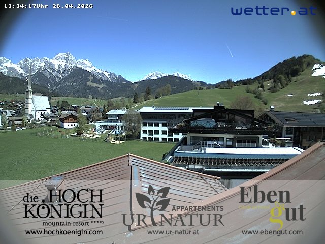 Archiv Foto Webcam Maria Alm: Ausblick Hotel Hochkönigin