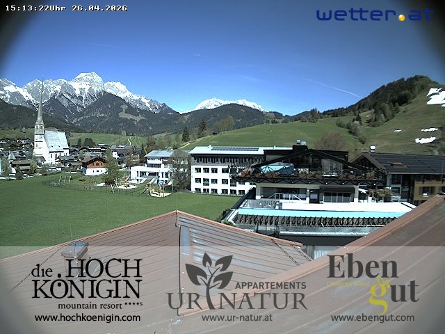 Archiv Foto Webcam Maria Alm: Ausblick Hotel Hochkönigin