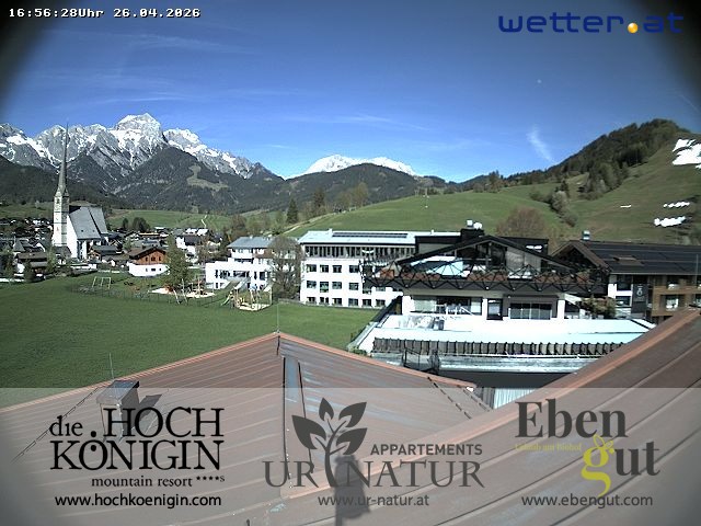 Archiv Foto Webcam Maria Alm: Ausblick Hotel Hochkönigin