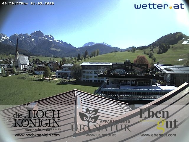Archiv Foto Webcam Maria Alm: Ausblick Hotel Hochkönigin
