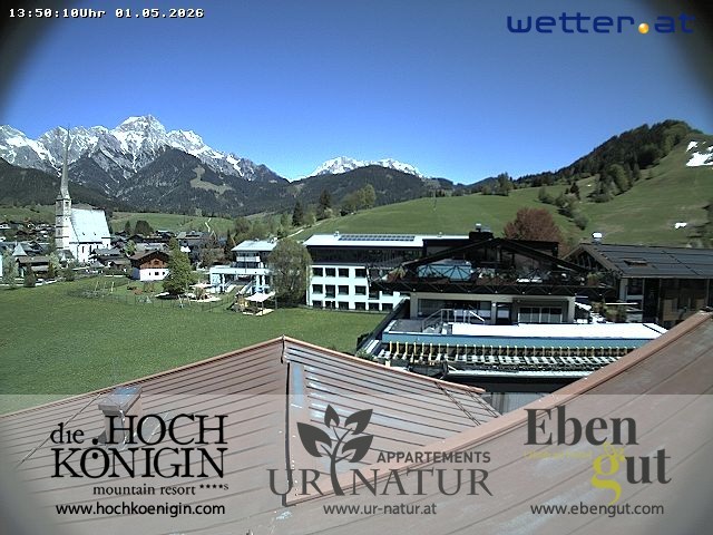 Archiv Foto Webcam Maria Alm: Ausblick Hotel Hochkönigin