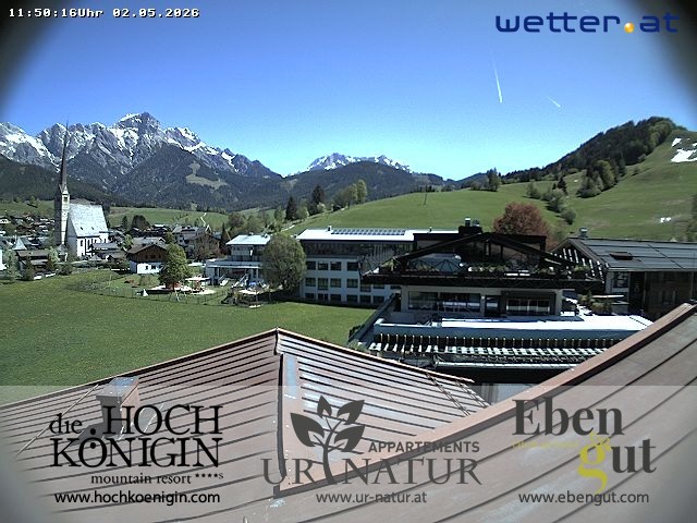 Archiv Foto Webcam Maria Alm: Ausblick Hotel Hochkönigin