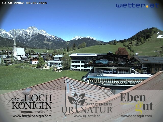 Archiv Foto Webcam Maria Alm: Ausblick Hotel Hochkönigin