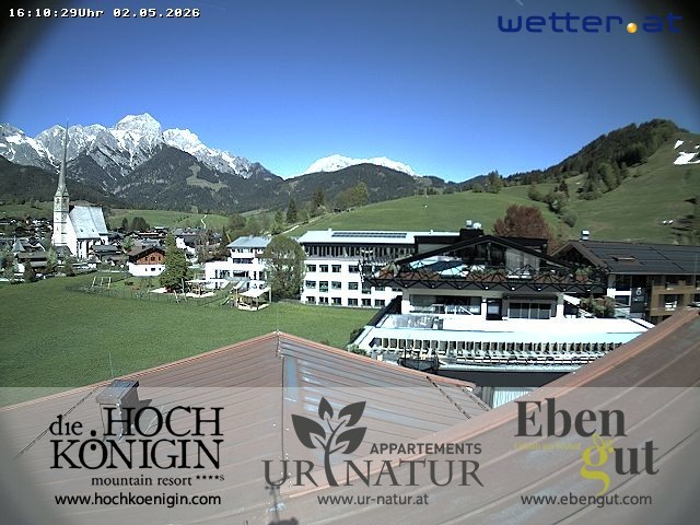 Archiv Foto Webcam Maria Alm: Ausblick Hotel Hochkönigin
