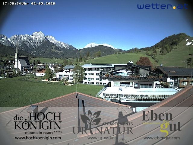 Archiv Foto Webcam Maria Alm: Ausblick Hotel Hochkönigin