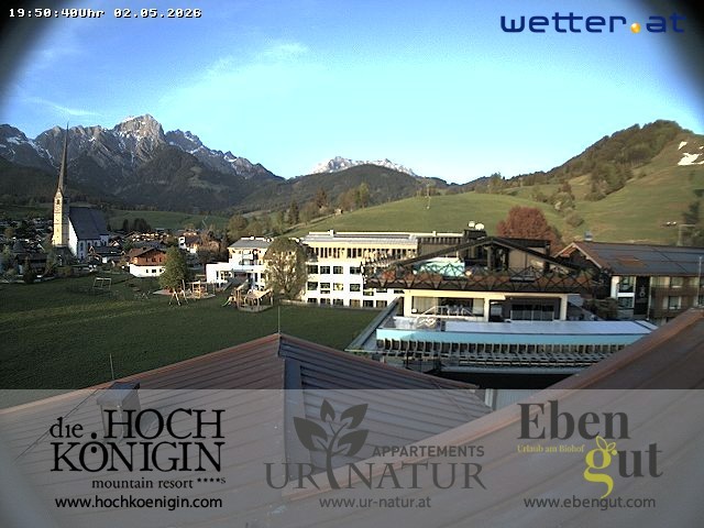 Archiv Foto Webcam Maria Alm: Ausblick Hotel Hochkönigin