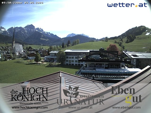 Archived image Webcam Maria Alm - View Hotel Hochkönigin
