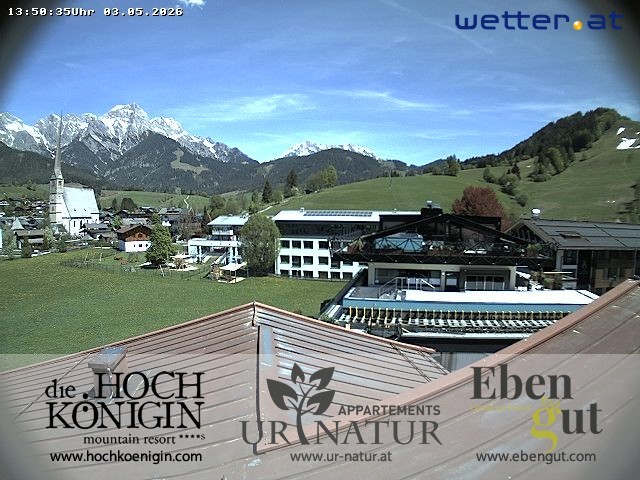 Archiv Foto Webcam Maria Alm: Ausblick Hotel Hochkönigin