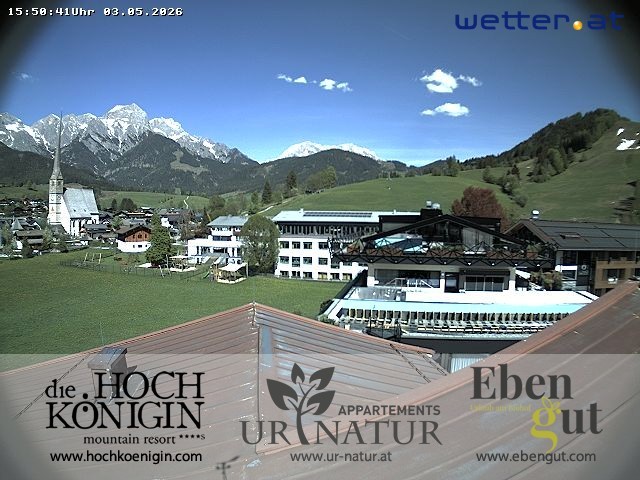 Archived image Webcam Maria Alm - View Hotel Hochkönigin