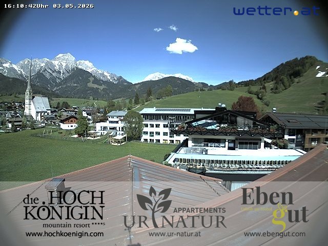 Archived image Webcam Maria Alm - View Hotel Hochkönigin