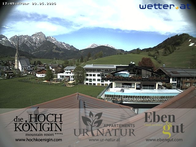 Archived image Webcam Maria Alm - View Hotel Hochkönigin