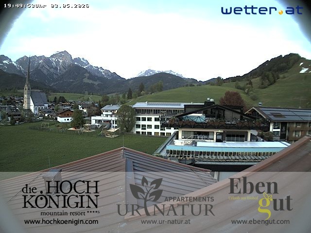 Archived image Webcam Maria Alm - View Hotel Hochkönigin