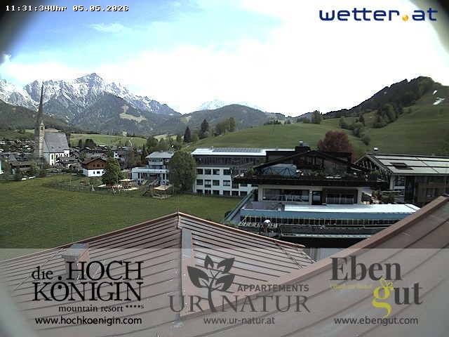 Archiv Foto Webcam Maria Alm: Ausblick Hotel Hochkönigin