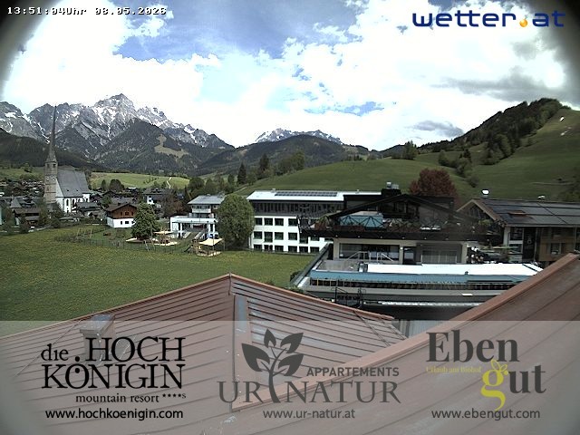 Archiv Foto Webcam Maria Alm: Ausblick Hotel Hochkönigin