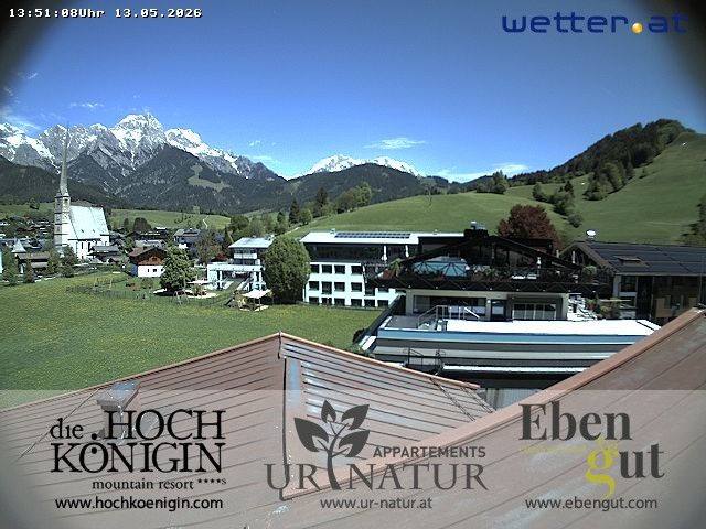 Archiv Foto Webcam Maria Alm: Ausblick Hotel Hochkönigin