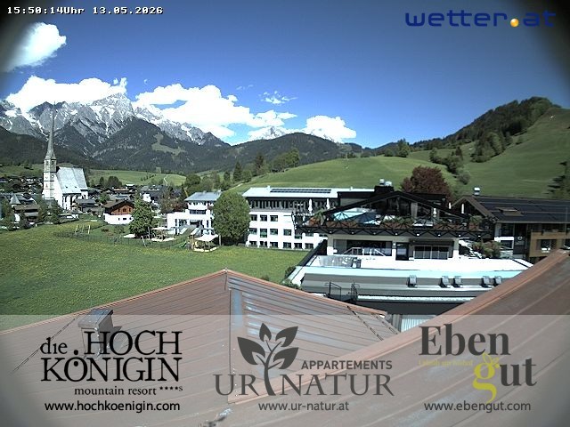 Archiv Foto Webcam Maria Alm: Ausblick Hotel Hochkönigin