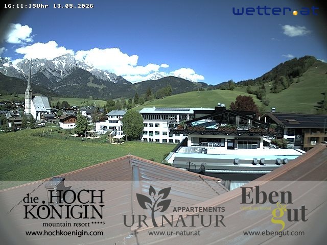 Archiv Foto Webcam Maria Alm: Ausblick Hotel Hochkönigin