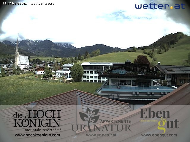 Archiv Foto Webcam Maria Alm: Ausblick Hotel Hochkönigin