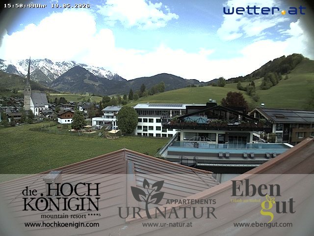 Archiv Foto Webcam Maria Alm: Ausblick Hotel Hochkönigin