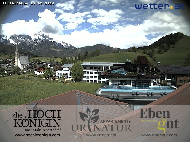 Archived image Webcam Maria Alm - View Hotel Hochkönigin