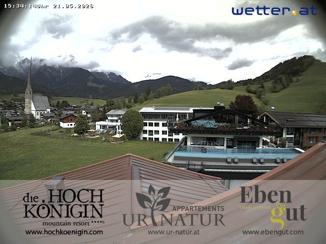Archived image Webcam Maria Alm - View Hotel Hochkönigin