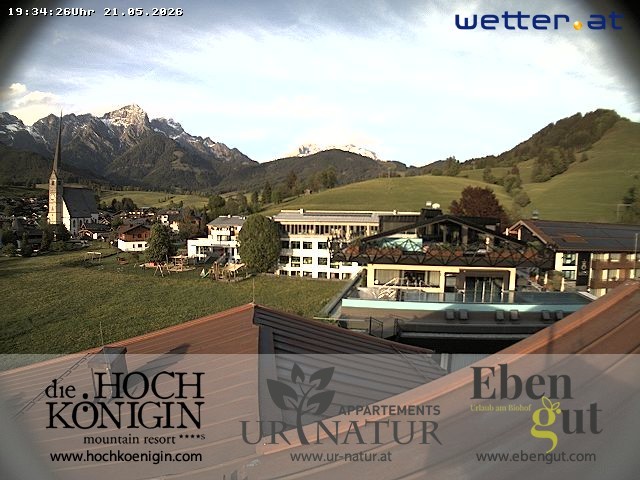 Archived image Webcam Maria Alm - View Hotel Hochkönigin