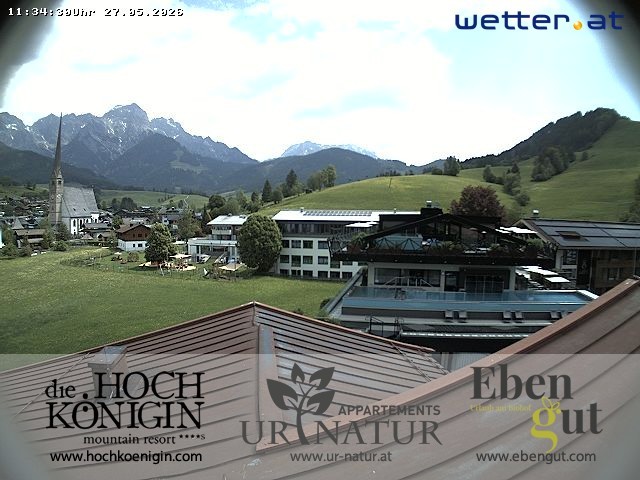 Archiv Foto Webcam Maria Alm: Ausblick Hotel Hochkönigin