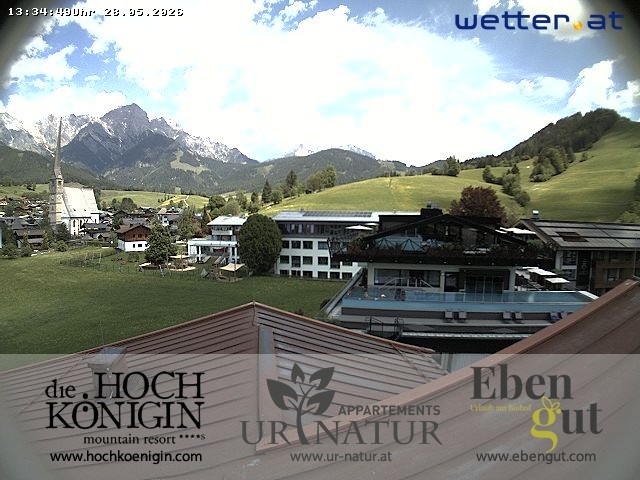 Archiv Foto Webcam Maria Alm: Ausblick Hotel Hochkönigin