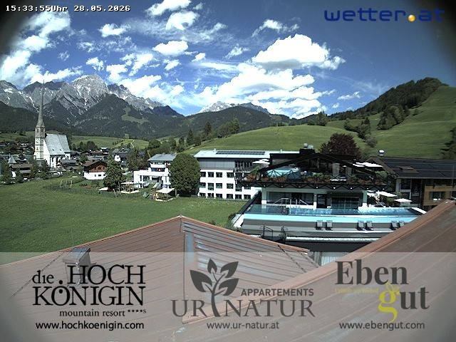 Archiv Foto Webcam Maria Alm: Ausblick Hotel Hochkönigin