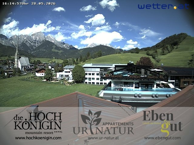 Archiv Foto Webcam Maria Alm: Ausblick Hotel Hochkönigin