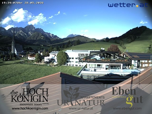 Archiv Foto Webcam Maria Alm: Ausblick Hotel Hochkönigin