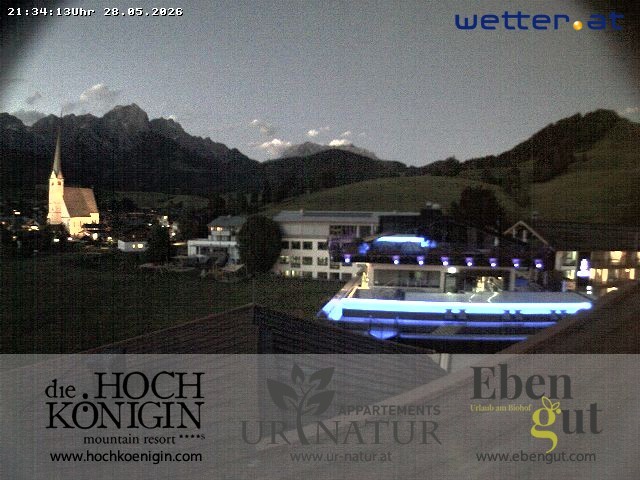 Archiv Foto Webcam Maria Alm: Ausblick Hotel Hochkönigin