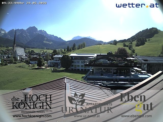 Archiv Foto Webcam Maria Alm: Ausblick Hotel Hochkönigin