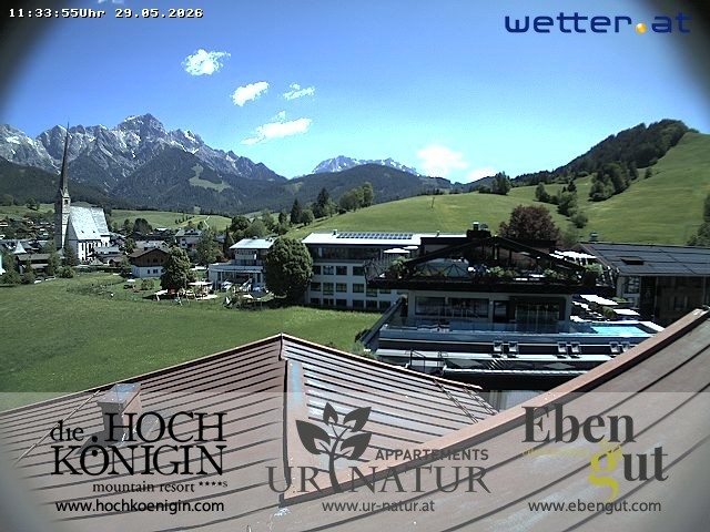 Archiv Foto Webcam Maria Alm: Ausblick Hotel Hochkönigin