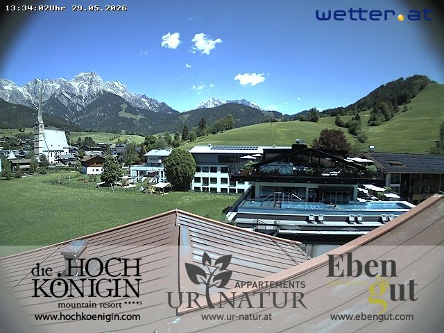 Archiv Foto Webcam Maria Alm: Ausblick Hotel Hochkönigin