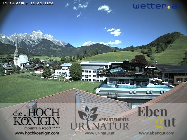 Archiv Foto Webcam Maria Alm: Ausblick Hotel Hochkönigin