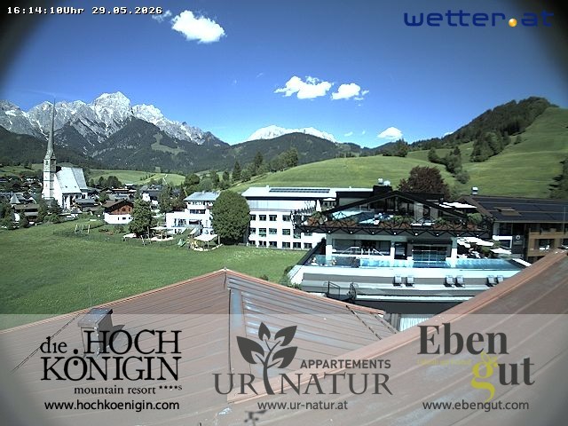 Archiv Foto Webcam Maria Alm: Ausblick Hotel Hochkönigin