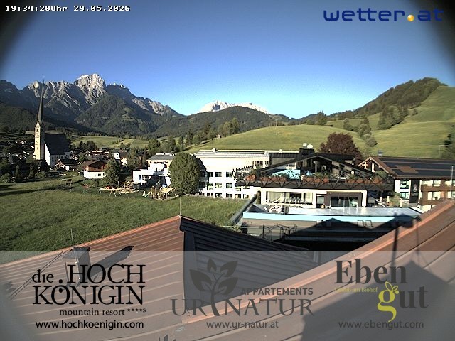 Archiv Foto Webcam Maria Alm: Ausblick Hotel Hochkönigin